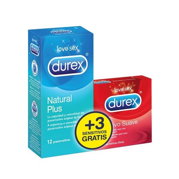 Durex Natural Plus 12 Unidades + Sensitivo 3...