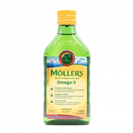 MOLLER'S ACEITE DE BACALAO SABOR LIMON 250 ML