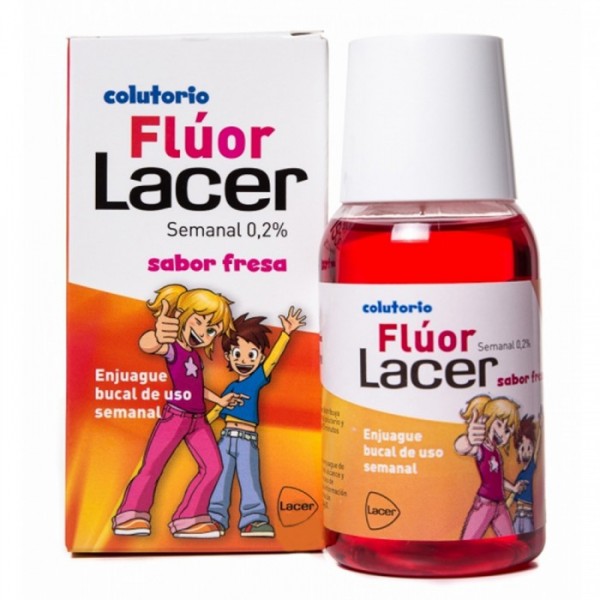 LACER COLUTORIO FLUOR SEMANAL 0,2% FRESA 100 ML