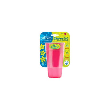 Dr Brown's Vaso 360º Sin Boquilla Rosa 300 ml