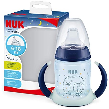 BIBERON NUK F.CH. PP ENTRENA 6-18M NIGHT 150 ML SILICONA