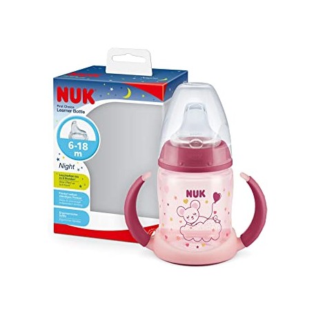 BIBERON NUK F.CH. PP ENTRENA 6-18M NIGHT 150 ML SILICONA