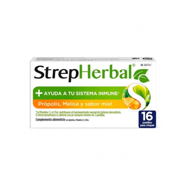 Strepherbal Propolis Melisa Sabor Miel 16 Pastillas