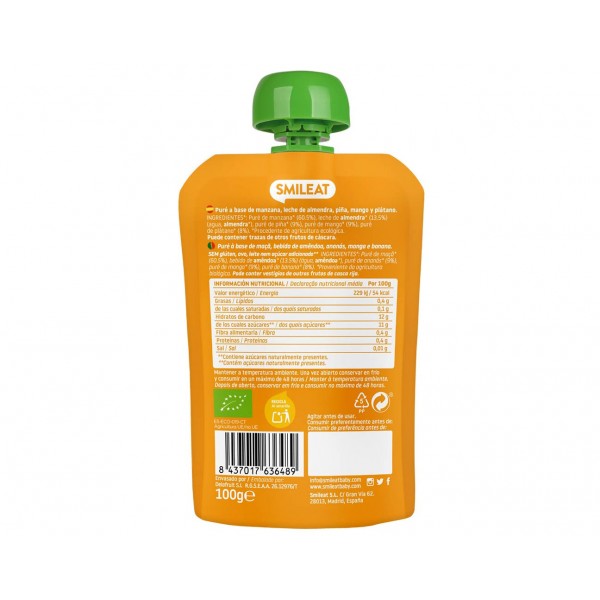 SMILEAT POUCH ALMENDRA, MANGO Y PIÑA 100GR