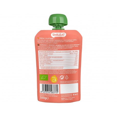 SMILEAT POUCH FRESA Y PLATANO 100GR