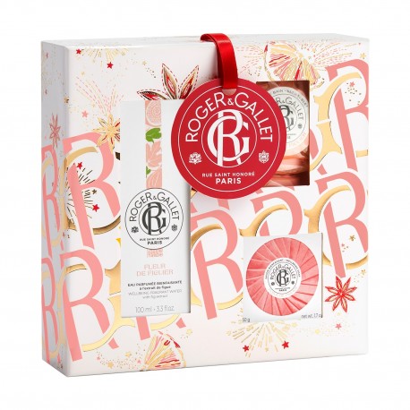 Roger&Gallet Cofre Fleur de Figuier 100 ml con Regalo 3 Bombas de baño 25g y Jabón Perfumado 50g