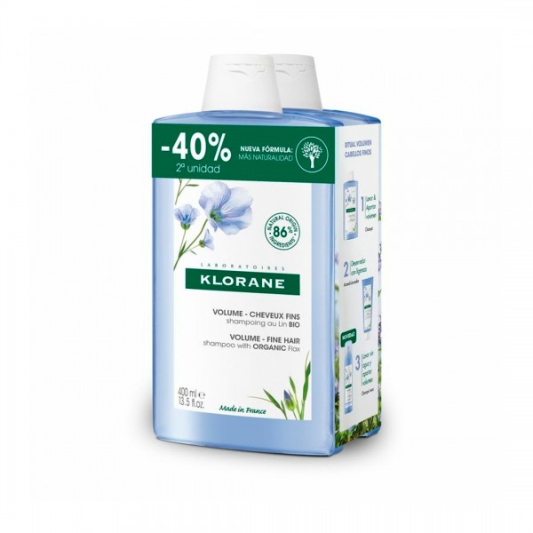 Klorane Champú Lino 400 ml x 2 (2ª ud 40%)