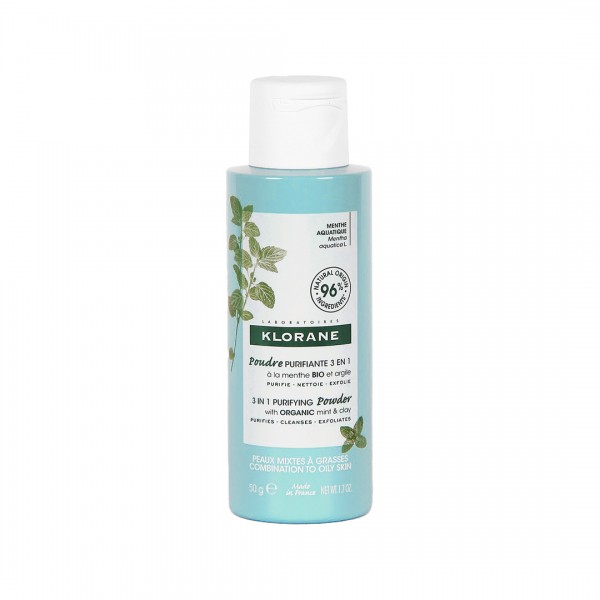 Klorane Polvo Purificante 3 en 1 Menta BIO y Arcilla 50 g