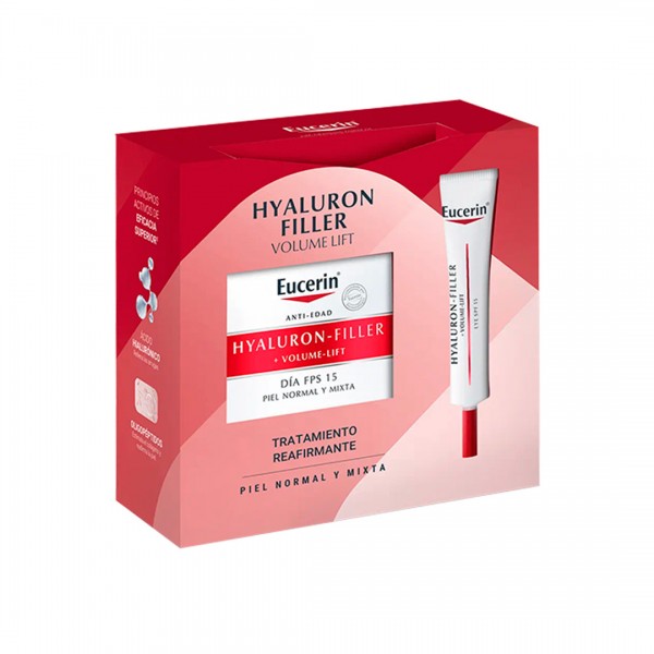 Eucerin Tratamiento Reafirmante: Hyaluron-Filler Volume Lift Crema Día + Hyaluron Filler Volume Lift Contorno Ojos