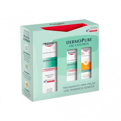 Eucerin Tratamiento Pieles Acnéicas: Dermopure Oil Control Sérum + Regalo Oil Control Gel limpiador + Oil Control Solar
