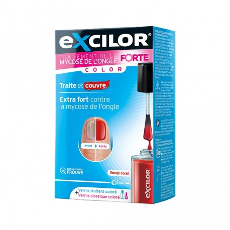 Exciclor Forte Tratamiento Micosis Rojo 30 ml + Esmalte Cosmético Rojo 8 ml