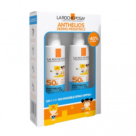 Anthelios SPF 50+ Dermo-Pediatrics Spray Invisible 200 ml x 2 Unidades (40% dto. 2ª ud.)