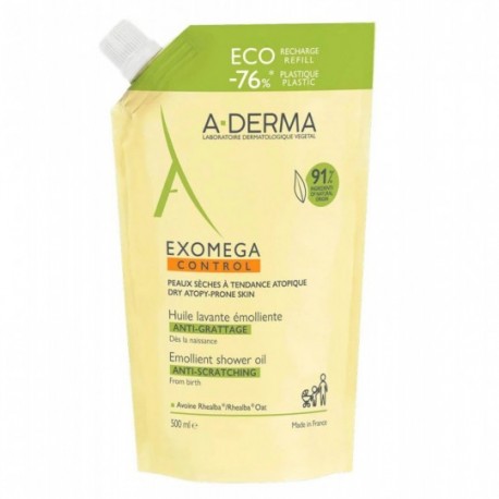 A-Derma Exomega Control Aceite Ducha y Baño Eco-Recarga 500 ml