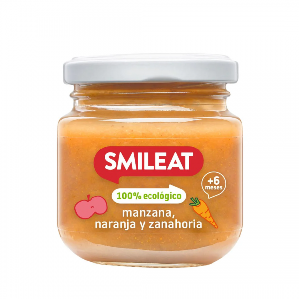 Smileat Tarrito Manzana, Naranja y Zanahoria 130 g