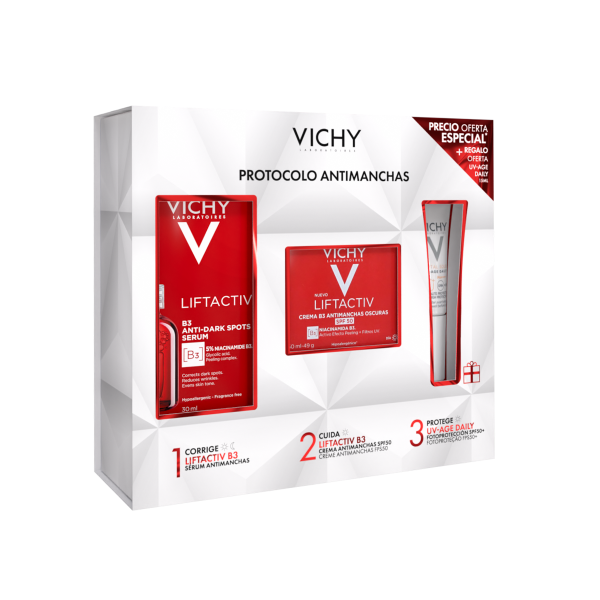 Vichy Liftactiv B3 Sérum 30 ml + Liftactiv B3 Crema 50 ml + Regalo UV-Age Daily 15 ml