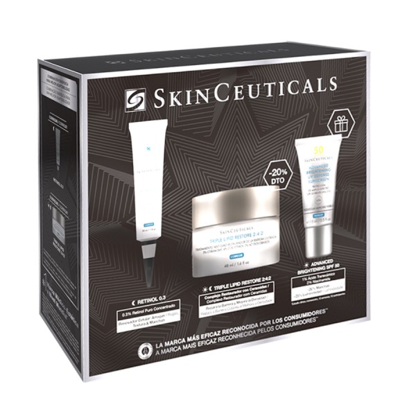 Skinceuticals Cofre Retinol 0.3 30 ml + Triple Lipid Restore 48 ml + Advanced Brightening 15 ml