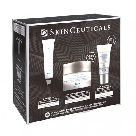 Skinceuticals Cofre Retinol 0.3 30 ml + Triple Lipid Restore 48 ml + Advanced Brightening 15 ml
