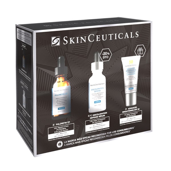 Skinceuticals Cofre Phloretin CF 30 ml + Discoloration Defense 30 ml+ Advanced Brightening 15 ml