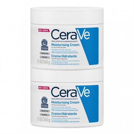 CeraVe Crema Hidratante Piel Seca 340 g Duplo Ahorro