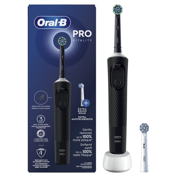 Oral-B Cepillo Eléctrico Vitality Pro Negro + 2 Cabezales