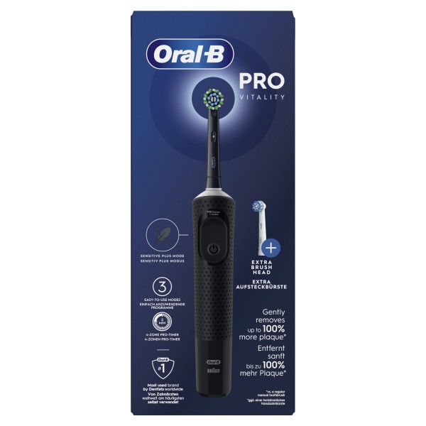 Oral-B Cepillo Eléctrico Vitality Pro Negro + 2 Cabezales