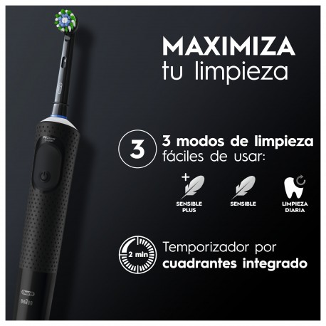 Oral-B Cepillo Eléctrico Vitality Pro Negro + 2 Cabezales