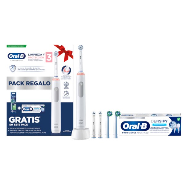 Oral-B Cepillo Eléctrico Profesional 3 + 2 Cabezales Cross Action + Densify Pasta