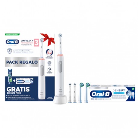 Oral-B Cepillo Eléctrico Profesional 3 + 2 Cabezales Cross Action + Densify Pasta