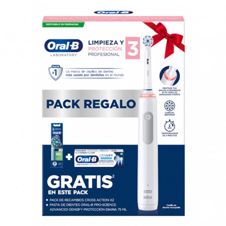 Oral-B Cepillo Eléctrico Profesional 3 + 2 Cabezales Cross Action + Densify Pasta