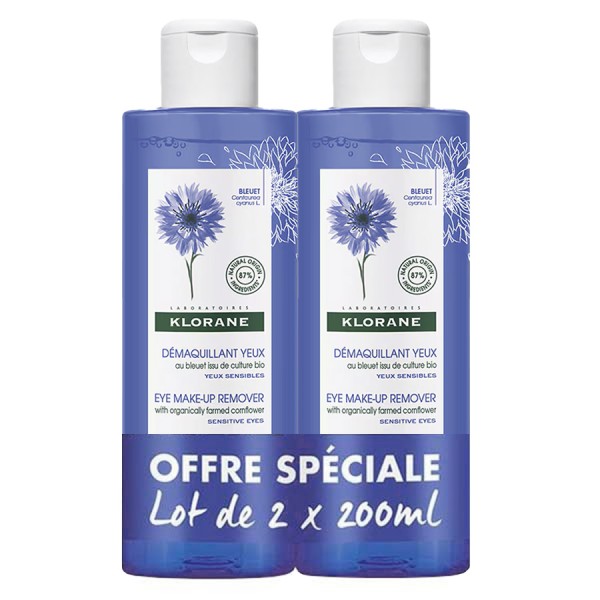 Klorane Desmaquillante Ojos Aciano BIO 200 ml x2 unidades
