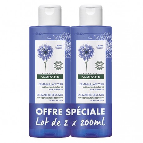 Klorane Desmaquillante Ojos Aciano BIO 200 ml x2 unidades