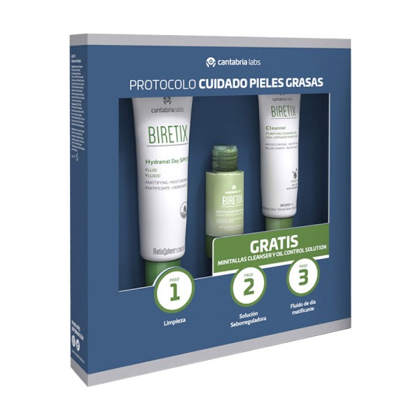 Biretix Hydramat Day SPF 30 50 ml + Regalo Cleanser y Oil Control Solution