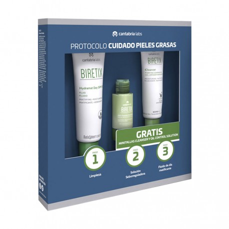 Biretix Hydramat Day SPF 30 50 ml + Regalo Cleanser y Oil Control Solution