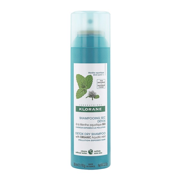 Klorane Champú Seco Detox Menta Acuática BIO 150 ml