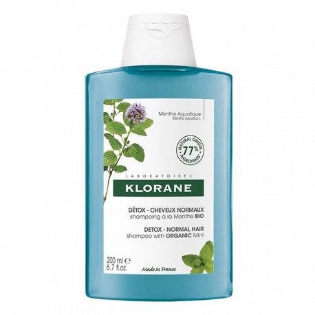 Klorane Champú Detox Menta Acuática BIO 200 ml