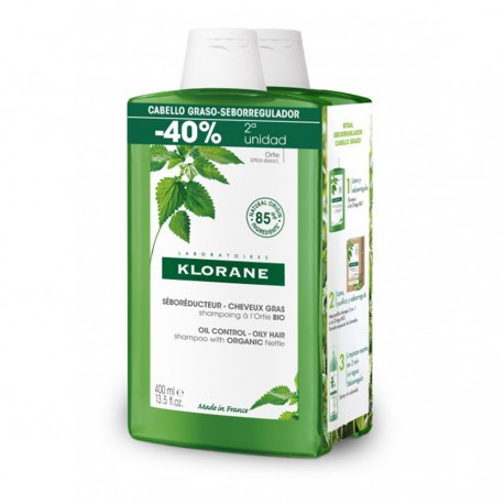 Klorane Champú Ortiga BIO 400 ml x 2 (2ª ud 40%)