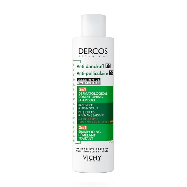 Dercos Anticaspa DS 2 en 1 Champú Acondicionador Todo Tipo de Cabello 200 ml