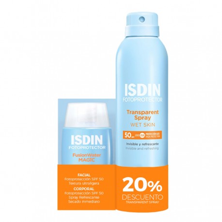 Isdin Pack Fotoprotector Transparent Spray 250 ml (- 20% dto) + Fusion Water Magic 50 ml
