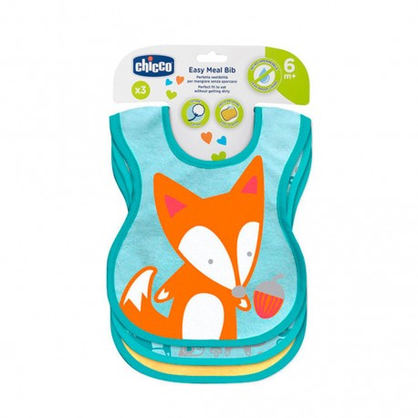 Chicco Babero Algodón Unisex +6 Meses 3 Unidades