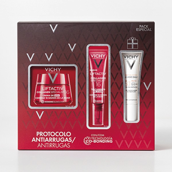Vichy Liftactiv Collagen 16 Crema Día 50 ml + Collagen Speciallist 16 Ojos 15 ml + Regalo UV Age Daily 15 ml