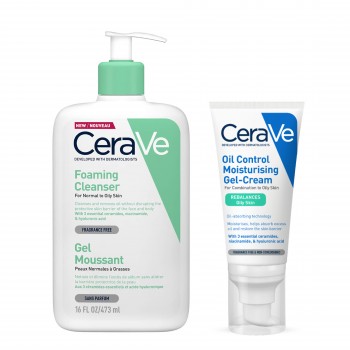 CeraVe Pack Gel Limpiador Espumoso 473 ml + Oil Control Gel-Crema Hidratante 52 ml 2