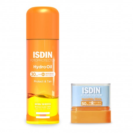 Isdin Pack Fotoprotector Hydro Oil SPF 30 200 ml + Stick Facial Invisible SPF 50 10 gr