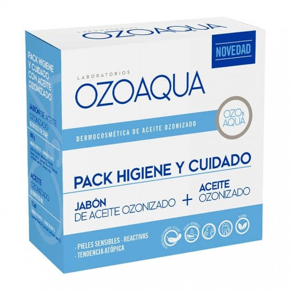 Ozoaqua Pack Higiene y Cuidado Aceite Ozonizado 15 ml + Jabón de Aceite 100 g