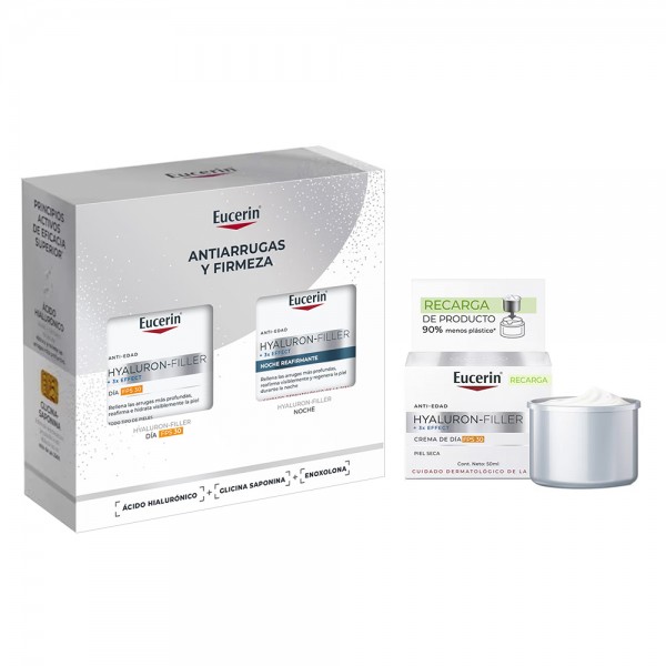 Eucerin Hyaluron-Filler Día FPS 30 50 ml + Noche 50 ml + Recarga Día 50 ml (al 50% dto)