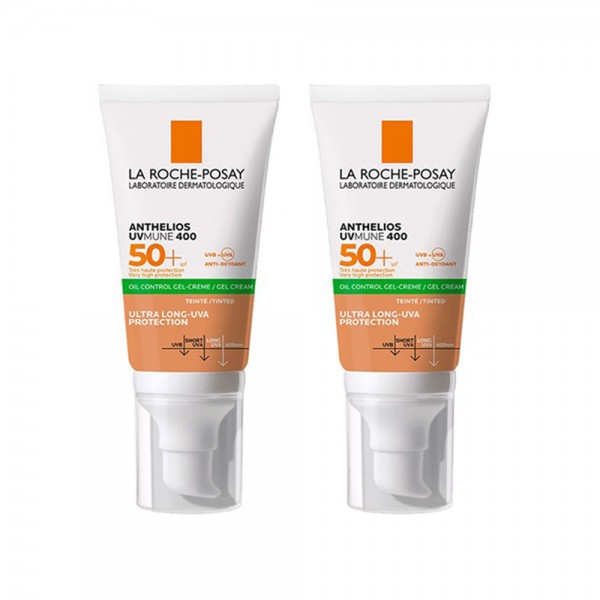 Anthelios UV Mune 400 Gel-Crema Oil Control Color SPF 50+ 50 ml x 2 Unidades
