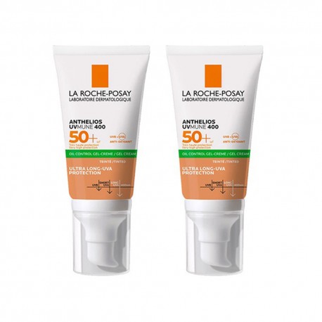 Anthelios UV Mune 400 Gel-Crema Oil Control Color SPF 50+ 50 ml x 2 Unidades