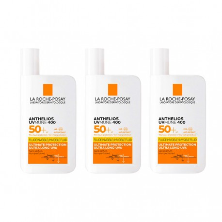 Anthelios UV Mune 400 Fluido Invisible SPF 50+ 50 ml x 3 Unidades