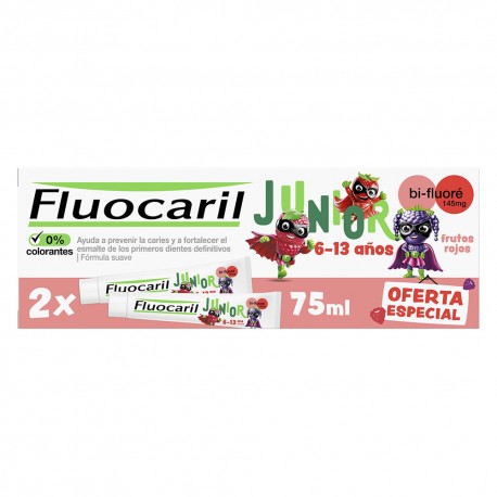 Fluocaril Junior Gel Frutos Rojos 75 ml x 2