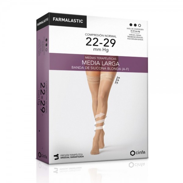 Farmalastic Medias Largas Compresión Normal Blonda Negro Talla L
