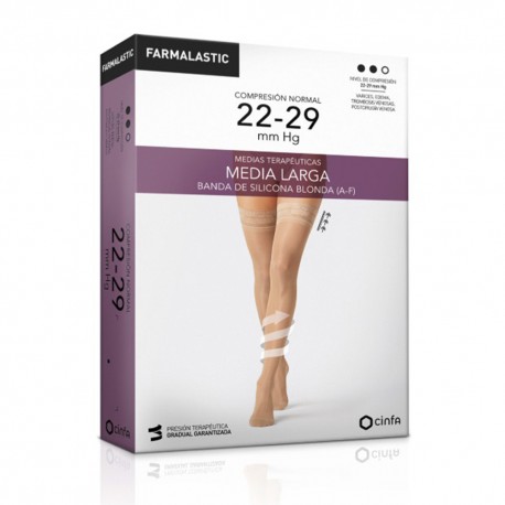 Farmalastic Medias Largas Compresión Normal Blonda Negro Talla L